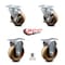 Service Caster 4 Inch High Temp Phenolic Swivel Top Plate Caster Set with 2 Brakes 2 Rigid SCC SCC-20S414-PHRHT-TLB-2-R-2 - alternate 2